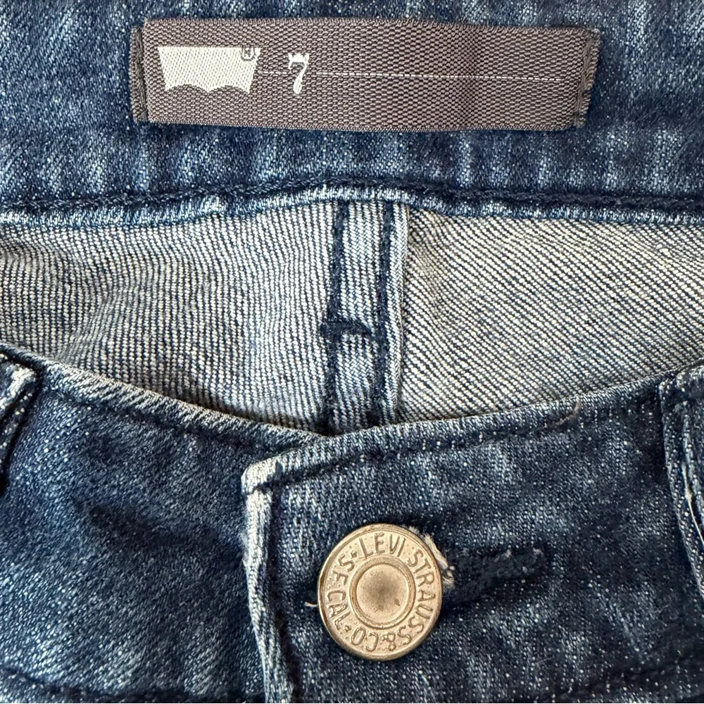 Levi’s 511 Slim Jean Shorts Dark Wash Denim 28 Low Rise Bermuda Cutoff Like New